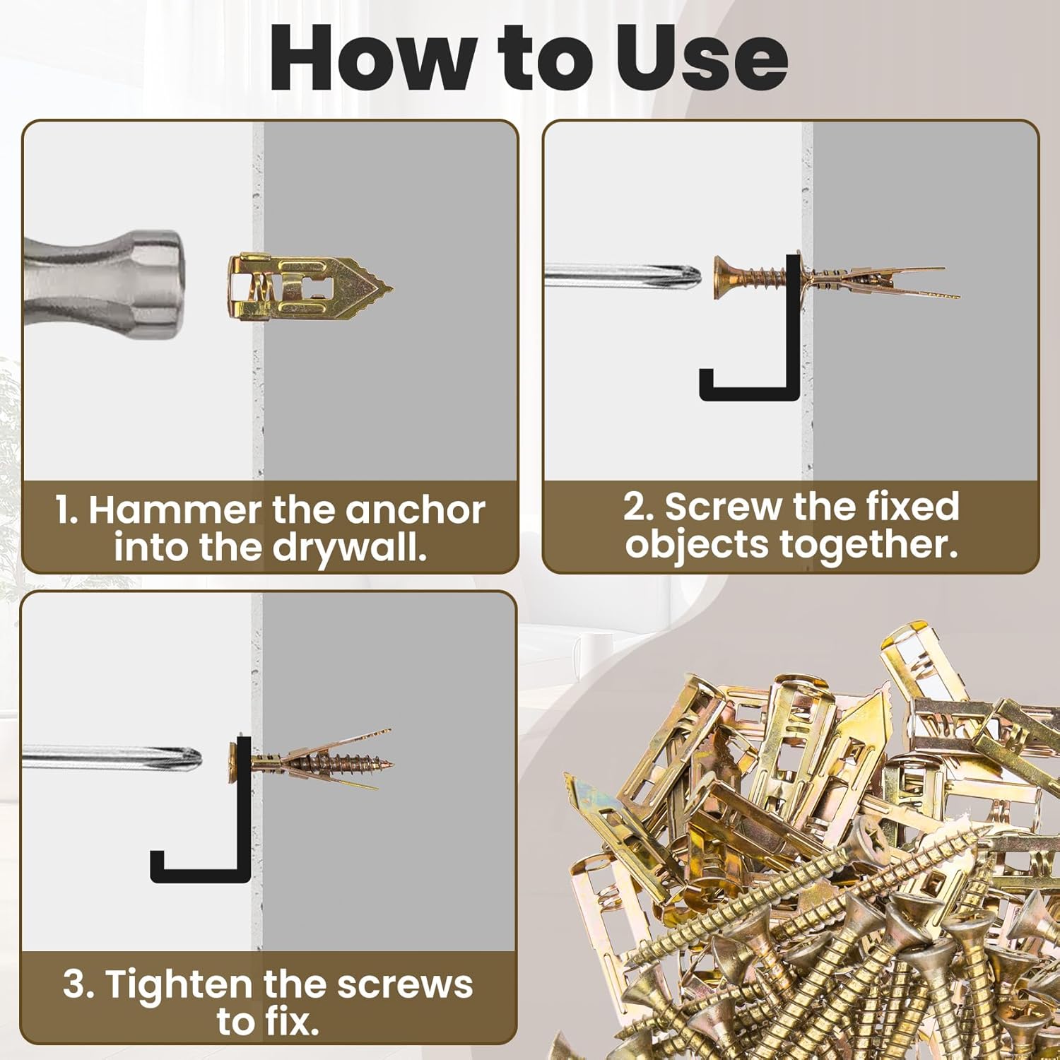 25/55/85 Sets Self Drilling Dr - Drywall Anchor Screw 评论和价格