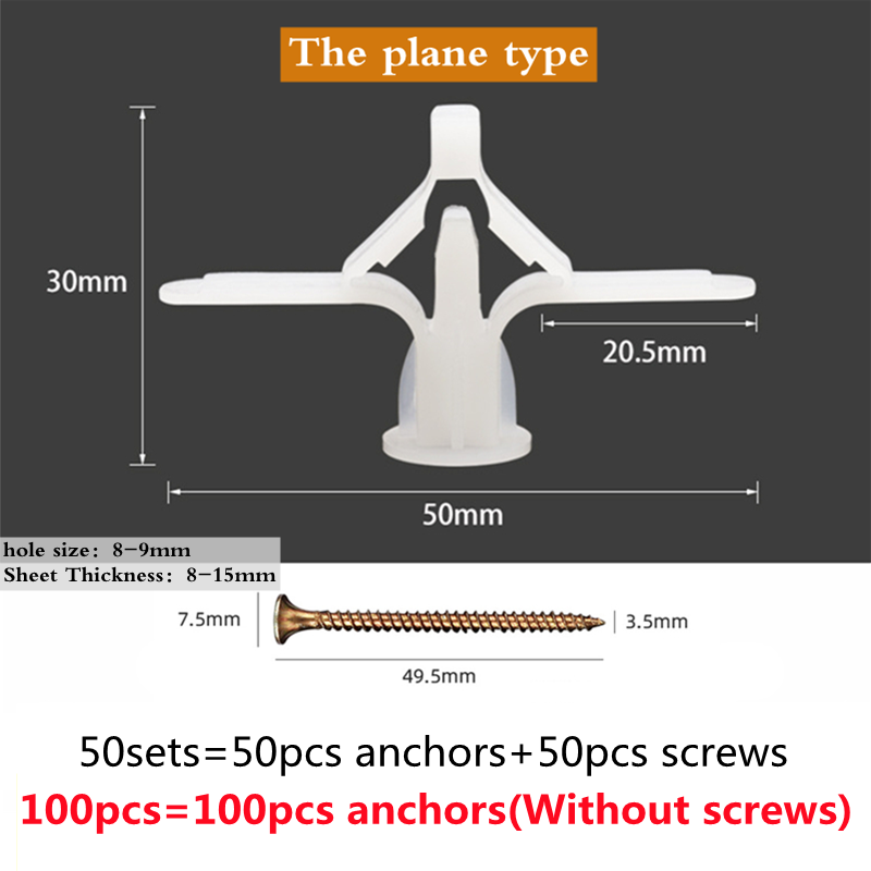 50sets Expansion Drywall Ancho - Drywall Anchor Screw 评论和价格
