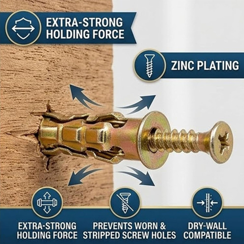50/100PC Stone Expansion Screw - Drywall Anchor Screw 评论和价格