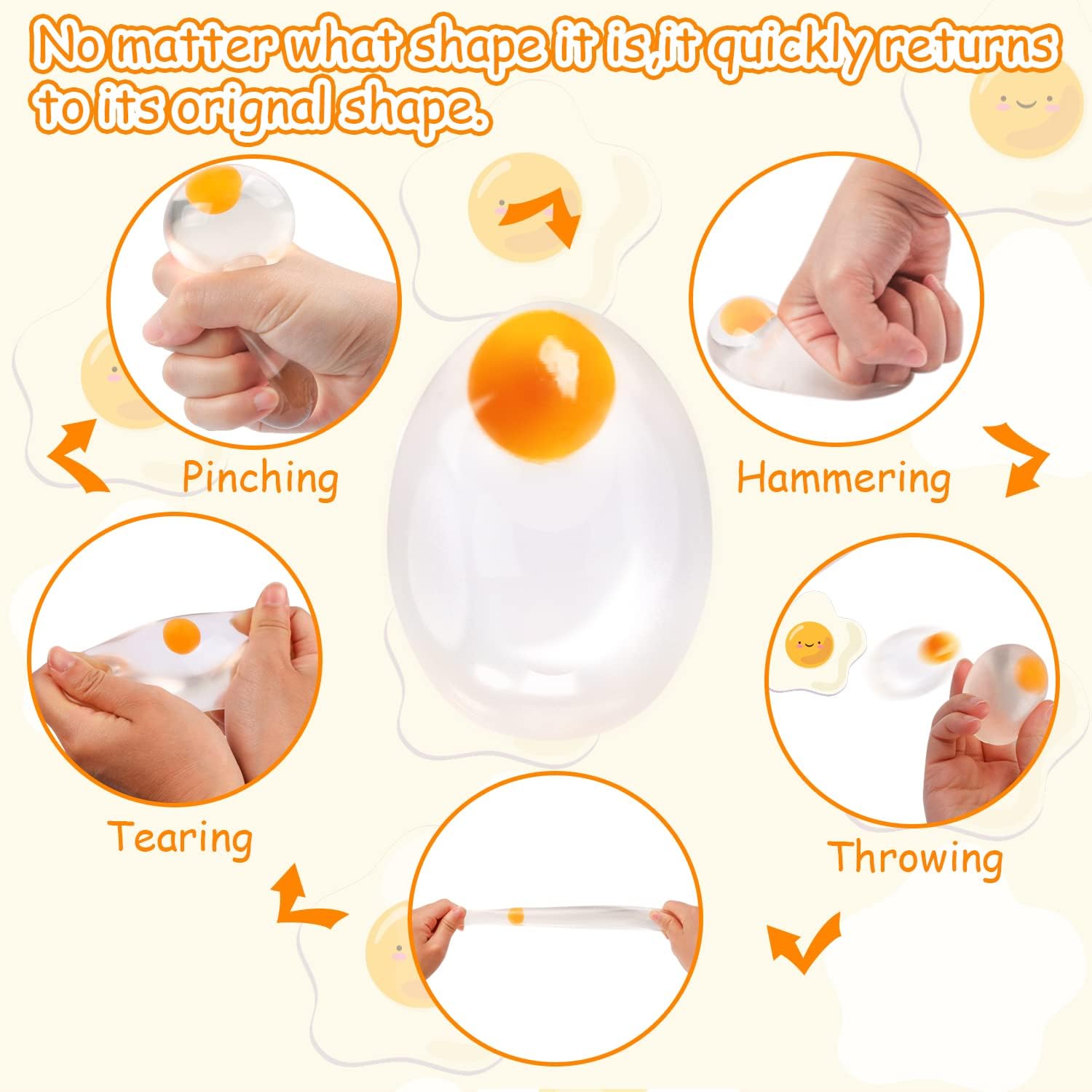 Funky Egg Squishy Ball - Clear - Home Improvement Kids 评论和价格
