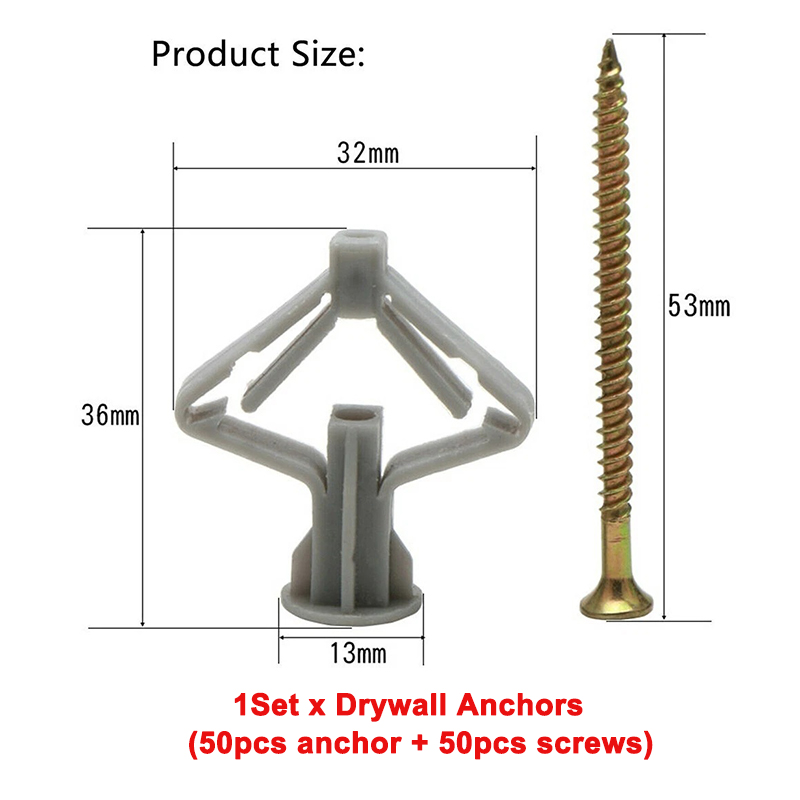 100PCS/50Sets Butterfly Wall P - Drywall Anchor Screw 评论和价格