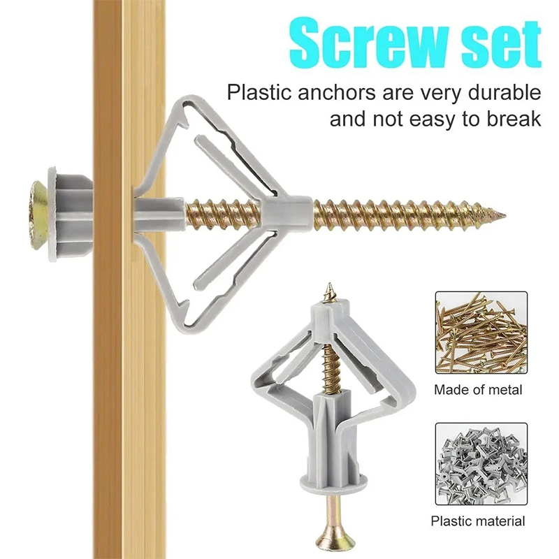 100PCS/50Sets Butterfly Wall P - Drywall Anchor Screw 评论和价格