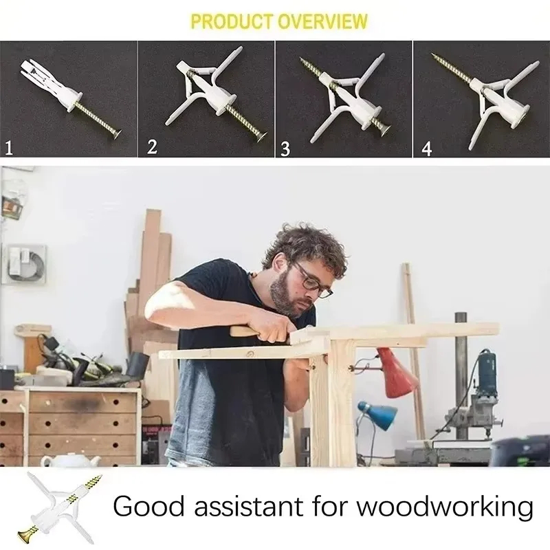 50Pcs Plasterboard Dowels with - Drywall Anchor Screw 评论和价格