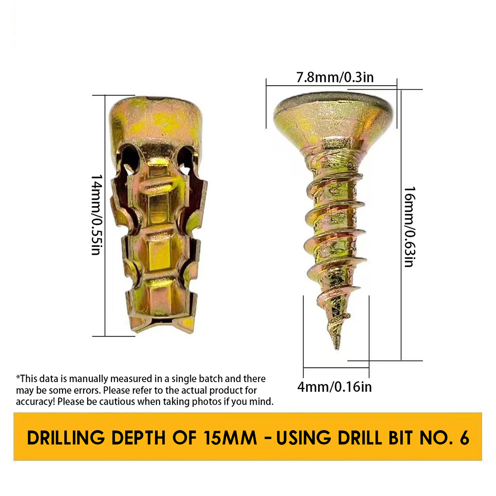 6*14mm Door Hinge Thread Repai - Drywall Anchor Screw 评论和价格
