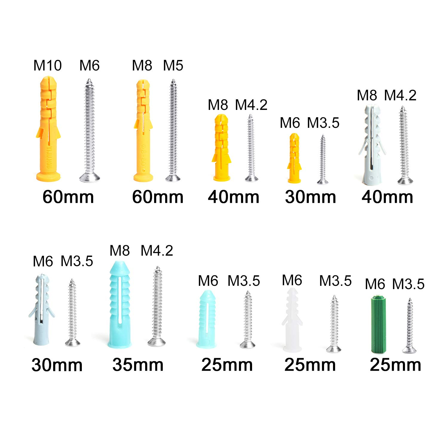 482pcs/set Plastic Expansion D - Drywall Anchor Screw 评论和价格