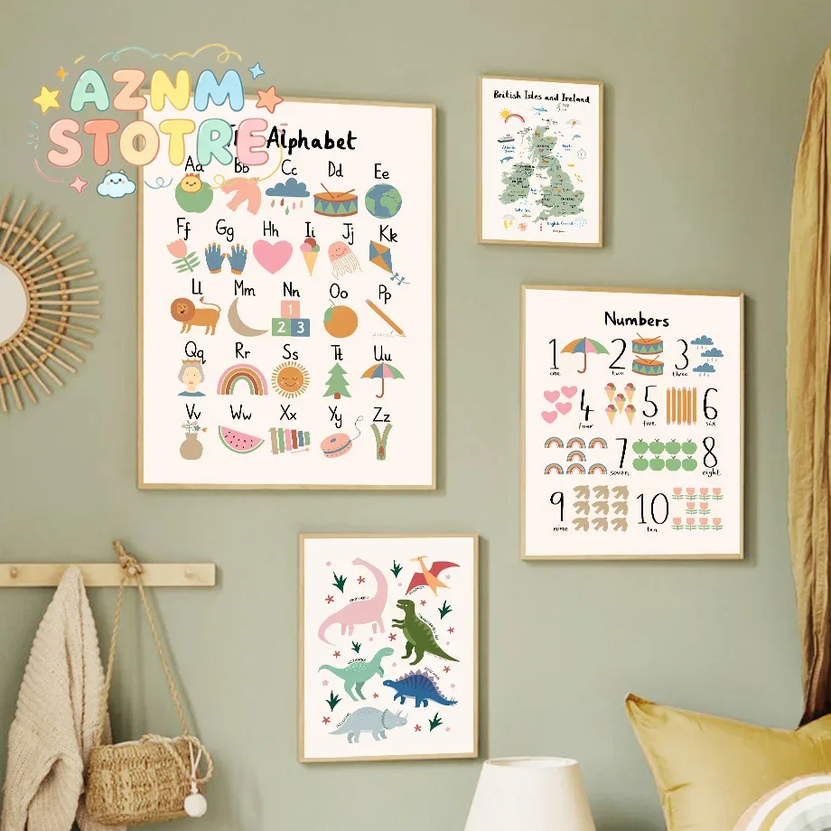 Animal World Map Dinosaur Alph - Home Improvement Kids 评论和价格