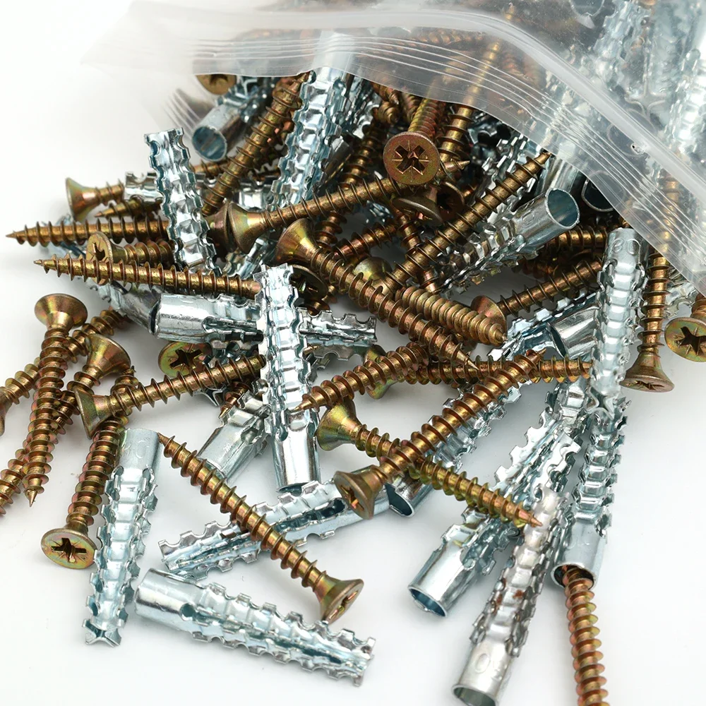 10-100Sets Metal Expansion Plu - Drywall Anchor Screw 评论和价格