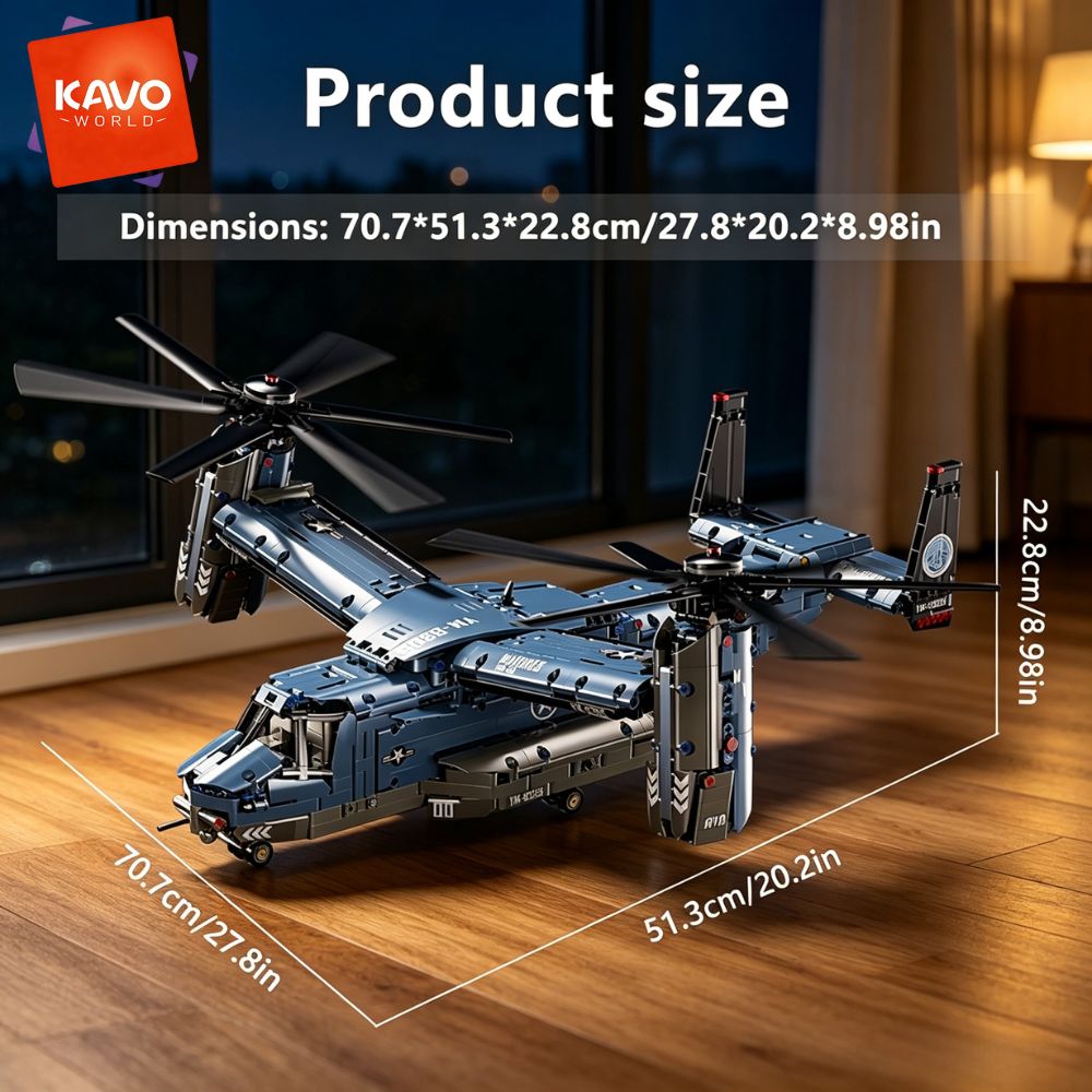 KAVOWORLD 1486PCS V-22 Osprey  - Home Improvement Expo 评论和价格